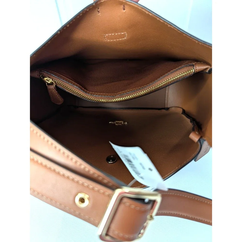 Coach Hadley Smooth Leather Turnlock File Bag - Tan, NWT $325 Retail
